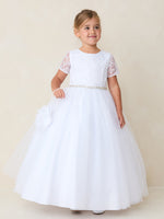 TK5880 White Dress (7-18 yrs & plus sizes)