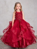 TK7018 Burgundy Princess Dress  (2-18 years)