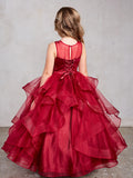 TK7018 Burgundy Princess Dress  (2-18 years)