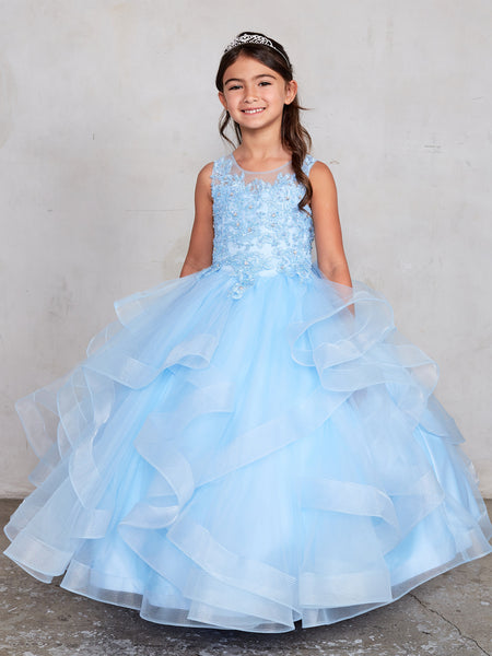 light blue princess dress Elegant Baby Sequin Party Dresses Toddler Stage Dresses, Blue / 9-10 Years (150cm) quality dress is easy to wash and maintain Girls Light Blue Sleeveless Birthday