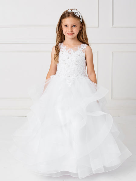 TK7018 White Princess Dress (2-18 years)