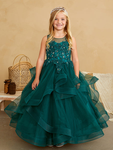 TK7018 Emerald Green Princess Dress  (2-18 years)