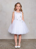 TK7027 Girls Short White Dress (2-18 years)