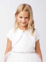 TK7894 White Plain Satin Bolero (2-14 years)