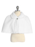 TK7900 Faux Fur Cape with Rhinestone Accent (white and ivory, 6 months to 12 years)
