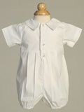 ARTHUR White Poly Cotton Christening Romper (0-18m)