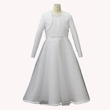 D30565B White Communion Dress with Bolero Jacket