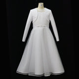 D30565B White Communion Dress with Bolero Jacket