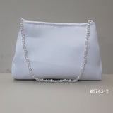 M6743 White Communion Handbag with Bow