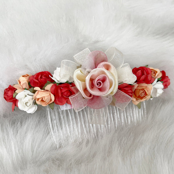 SALE HB004 Coral Floral Comb