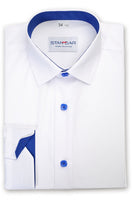 M1 White/Blue Boys Shirt (6-14 years & plus sizes)