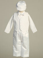 MILES White Cotton & Satin Christening Outfit(0m-3y)