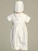 NOAH White Shantung Christening Romper (0-24m)