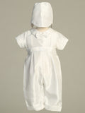 NOAH White Shantung Christening Romper (0-24m)