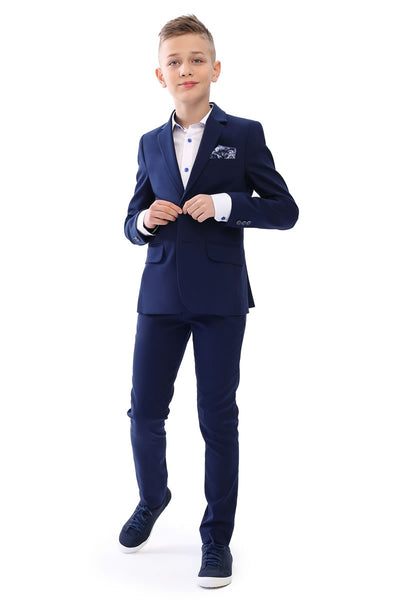 MARTIN Navy Blue Slim Fit 2 Piece Boys Suit (6-14 years)