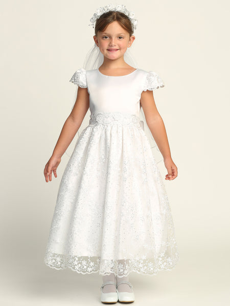 SP213 White Communion Dress (6-12 years and plus sizes)