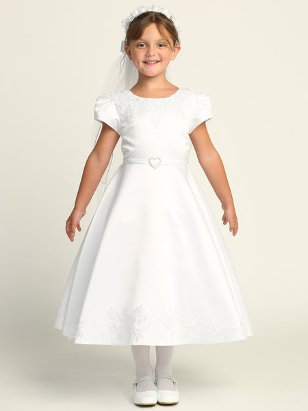 SP736 White Communion Dress (6-12 years and plus sizes)