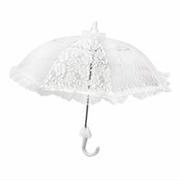 #42-229 Medium Off-White Floral Lace Communion Umbrella