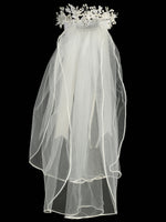 T509 White Crown with Veil