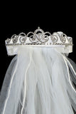 VEIL030 Cross Tiara Veil