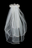 VEIL030 Cross Tiara Veil