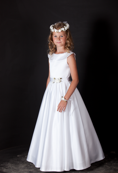 SALE ANNA-094 White Communion Dress (plus size only)