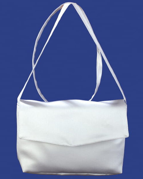 KR6240 White Plain Satin Communion Handbag