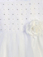 BL306 White Lace & Tulle Dress with Rhinestones & Pearls (plus sizes)