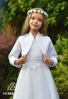 SAT001 Long Sleeve Satin Bolero with High Collar