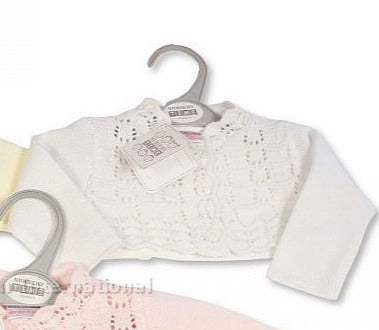BW10-114/214 Baby White Knitted Bolero (Newborn - 24 months)