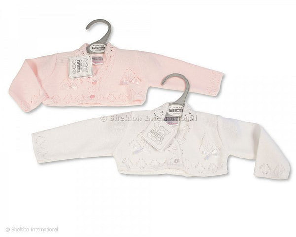 BW10-115/215 Baby White Knitted Cardigan (Newborn - 24 months)