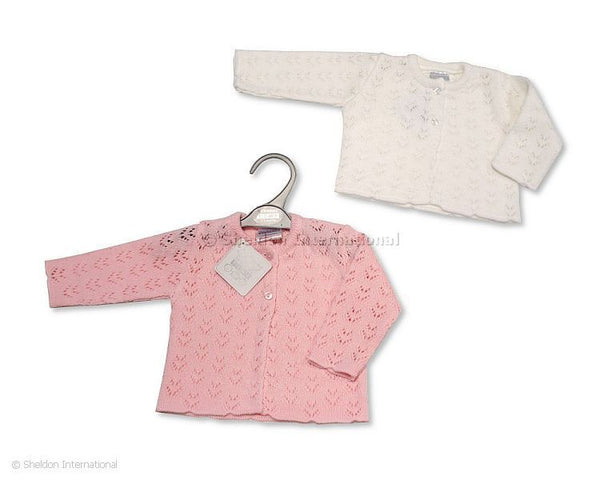 BW10-583 Baby White Knitted Cardigan (Newborn - 9 months)