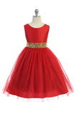 KD498 Red & Gold V Back Dress (sizes 2-20.5)
