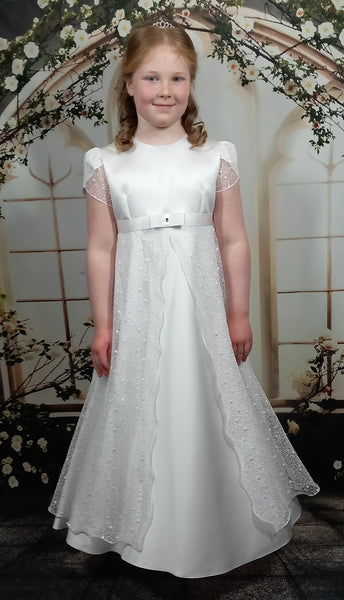 KRE205/T1 White Communion Dress (plus sizes)