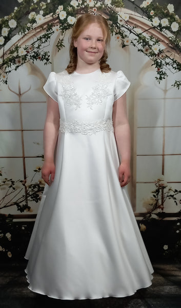 KRE213 White Communion Dress (plus sizes)