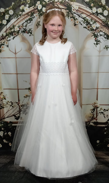 KRE246 White Communion Dress (plus sizes)