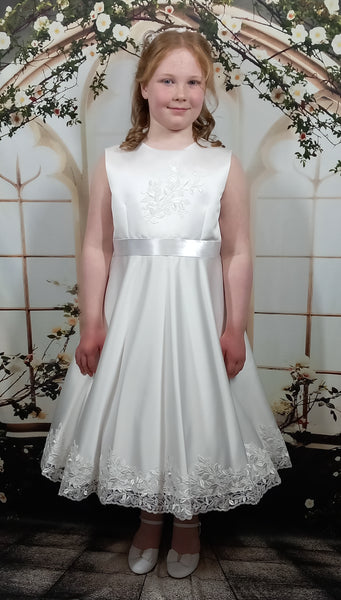KRE249 White Communion Dress (plus sizes)