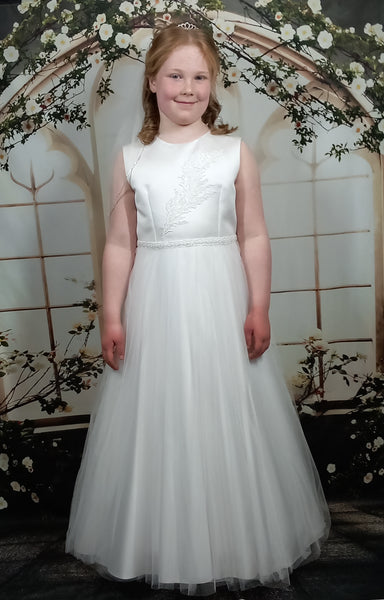 KRE254 White Communion Dress (plus sizes)