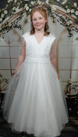 KRE263 White Communion Dress (plus sizes)