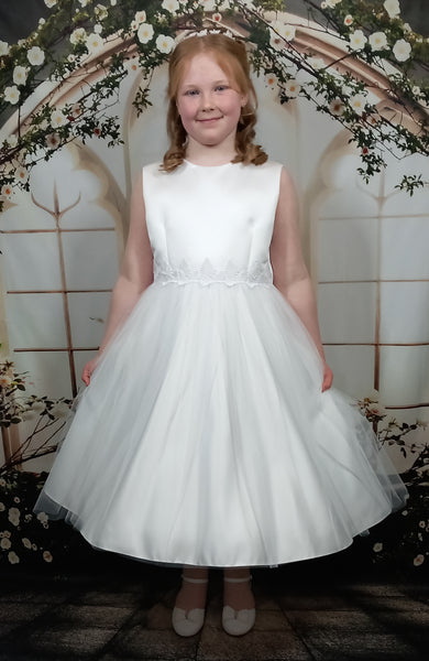 KRE274 White Communion Dress (plus sizes)