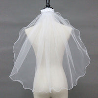 F7351 White Veil on Comb with Flowers