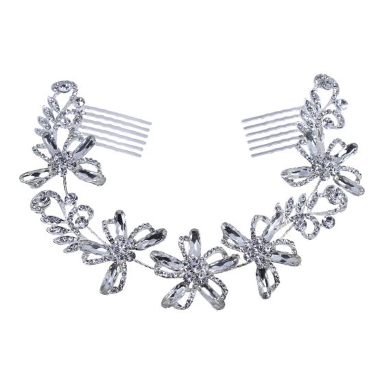 JW9777664642 Diamante Floral Comb Headdress