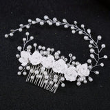 TC01 Off-White Flower Hair Comb