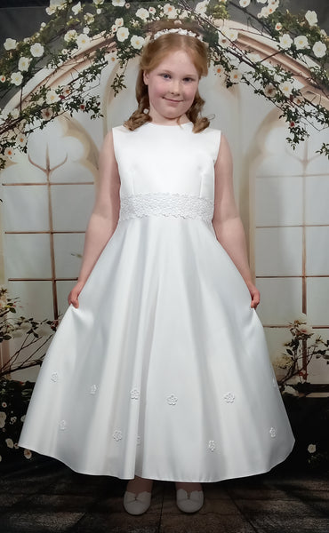 KRE267 White Communion Dress (plus sizes)