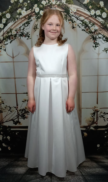 KRS156 White Communion Dress (plus sizes)