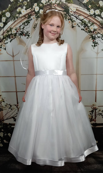 KRS167 White Communion Dress (plus sizes)