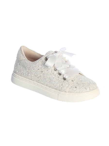TKS189 Girls White Sneakers (sizes 9 junior -5 youth)