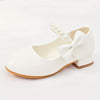 Q25/8369 Girls White Shoes with Pearl Strap (sizes 12.5 to 4.5 youth)