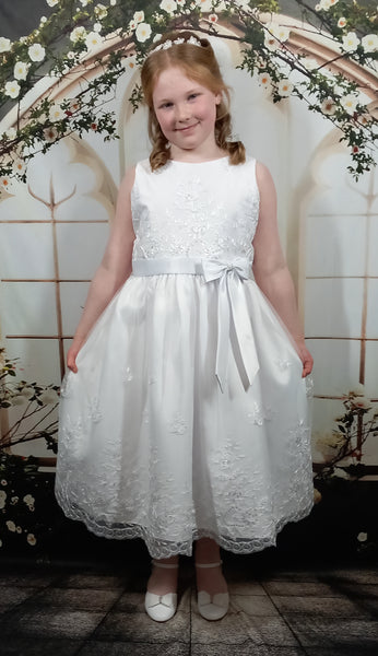 SP188 White Communion Dress (plus sizes)