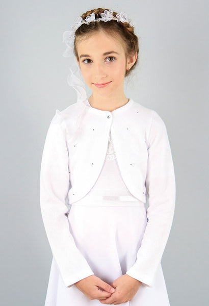 PK8 White Delicate Cardigan with Diamante Scatter (8-12 years)